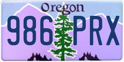 OR license plate 986PRX