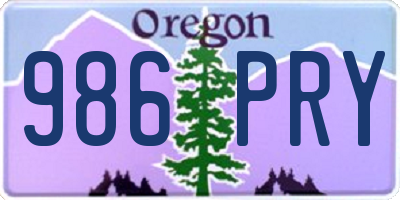 OR license plate 986PRY