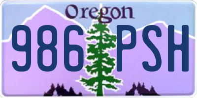 OR license plate 986PSH