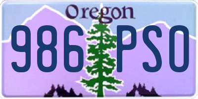 OR license plate 986PSO