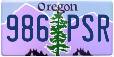 OR license plate 986PSR