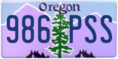 OR license plate 986PSS