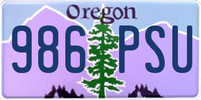 OR license plate 986PSU