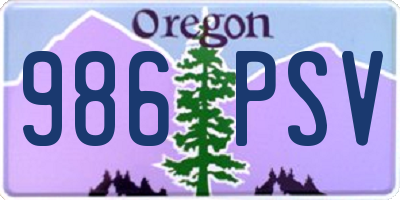 OR license plate 986PSV