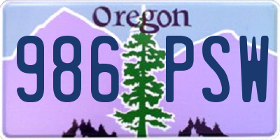 OR license plate 986PSW