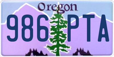 OR license plate 986PTA