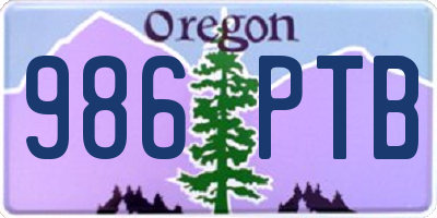 OR license plate 986PTB