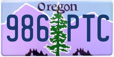 OR license plate 986PTC