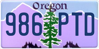 OR license plate 986PTD