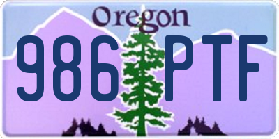 OR license plate 986PTF