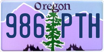 OR license plate 986PTH