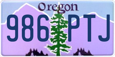 OR license plate 986PTJ