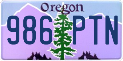 OR license plate 986PTN