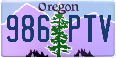 OR license plate 986PTV