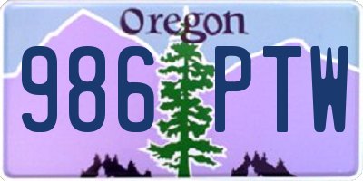 OR license plate 986PTW