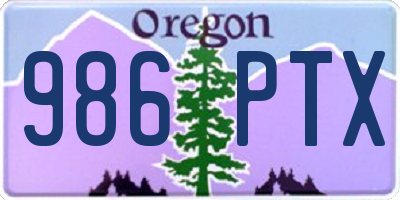 OR license plate 986PTX