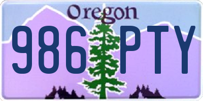 OR license plate 986PTY
