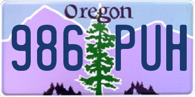 OR license plate 986PUH