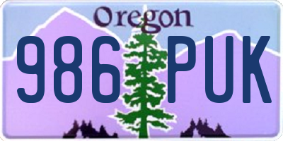 OR license plate 986PUK