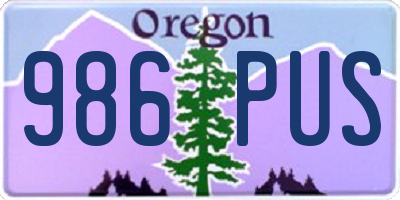 OR license plate 986PUS
