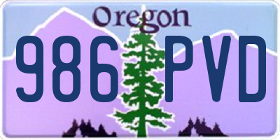 OR license plate 986PVD
