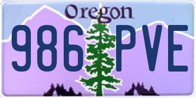 OR license plate 986PVE