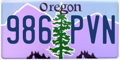 OR license plate 986PVN