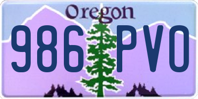 OR license plate 986PVO
