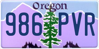 OR license plate 986PVR