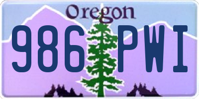 OR license plate 986PWI