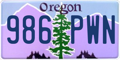 OR license plate 986PWN