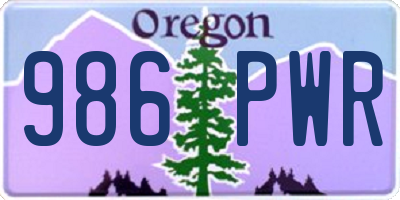 OR license plate 986PWR