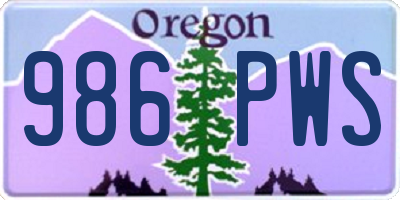 OR license plate 986PWS
