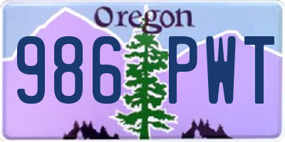 OR license plate 986PWT