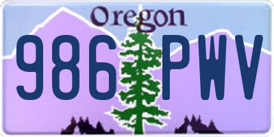 OR license plate 986PWV