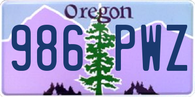 OR license plate 986PWZ
