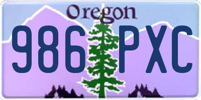 OR license plate 986PXC