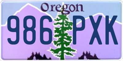 OR license plate 986PXK