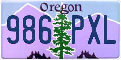 OR license plate 986PXL