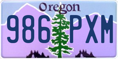 OR license plate 986PXM