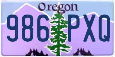 OR license plate 986PXQ