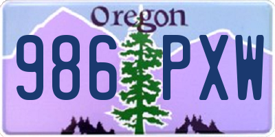 OR license plate 986PXW