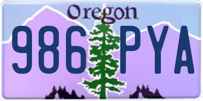 OR license plate 986PYA