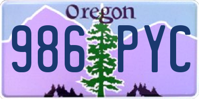 OR license plate 986PYC