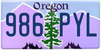 OR license plate 986PYL