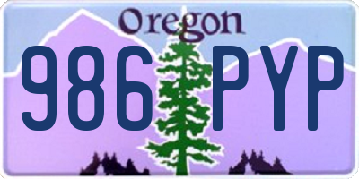 OR license plate 986PYP