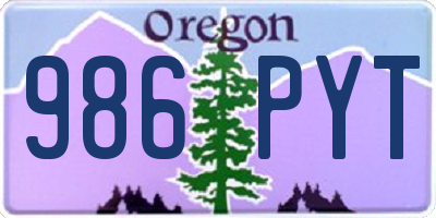 OR license plate 986PYT