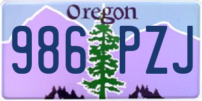 OR license plate 986PZJ