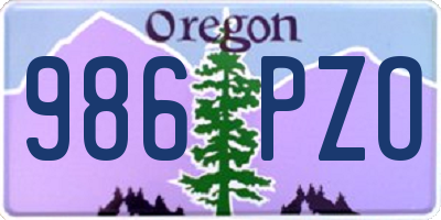 OR license plate 986PZO