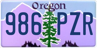 OR license plate 986PZR